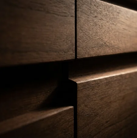 Shadow-gap timber cladding profile in Ultimate FBR modified hardwood showing consistent gap spacing and flat board surfaces